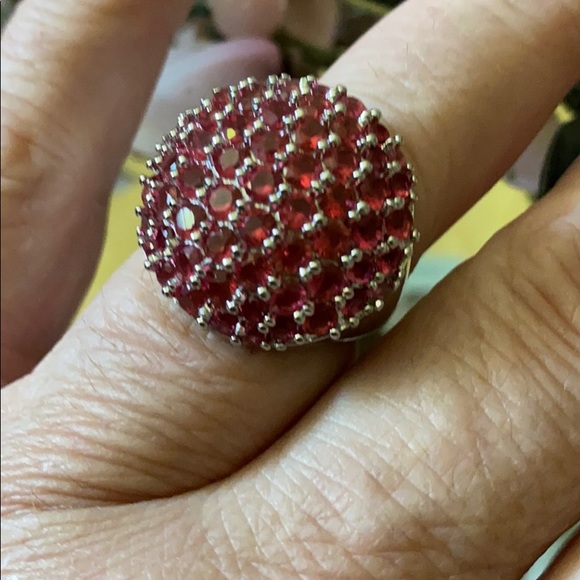 Vintage 925 pink raspberry theodolite garnet ring - Picture 7 of 8